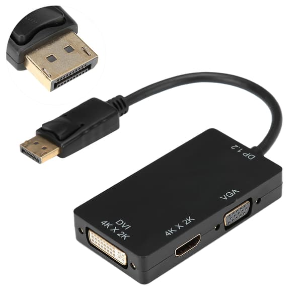 3 in 1 DisplayPort - HDMI VGA DVI -sovitinkaapeli teräväpiirto