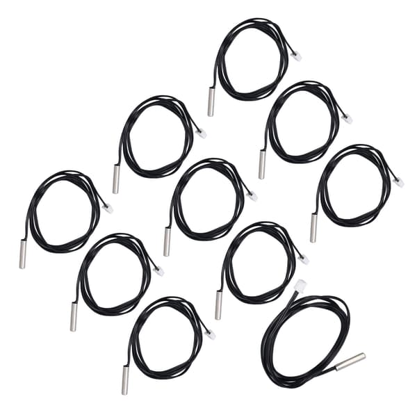 10 stk. NTC termistor temperatursensor probe 5x25mm sylindrisk hode 5K B3470