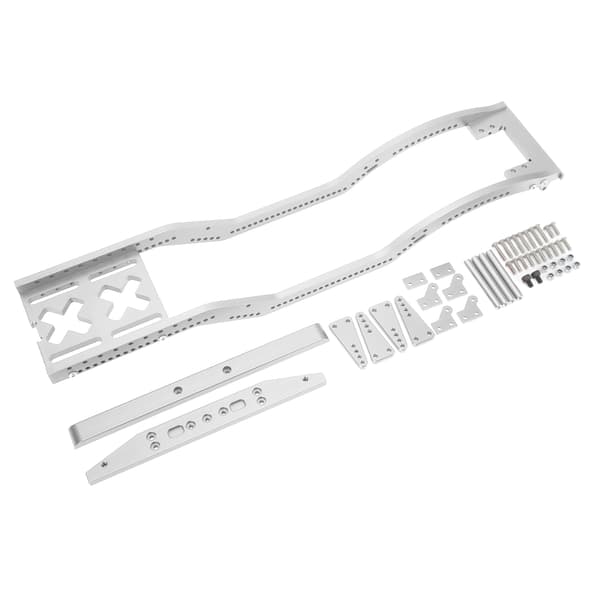 Aluminiumslegering RC Bil Chassis Rammesett Front Bakre Støtfanger for SCX10 D90 1/10 RC Crawler Sølv