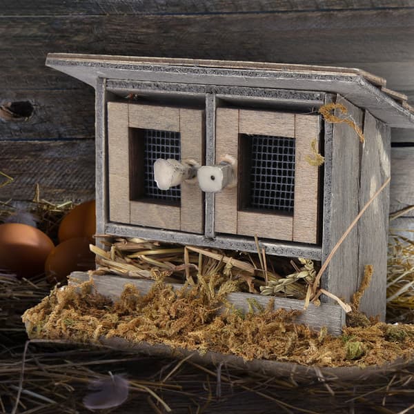Miniature hønsehus til haven til 1/12 dukkehus tilbehør