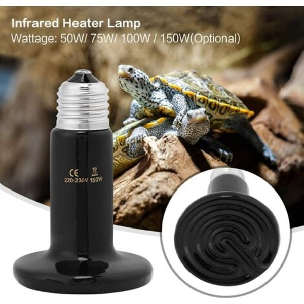 Heat Lamp, Turtle Terrarium Heat Lamp Ceramic Light Bulb Infrared Heat Lamp Terrarium Puppy Amphibians Hamsters Snakes B