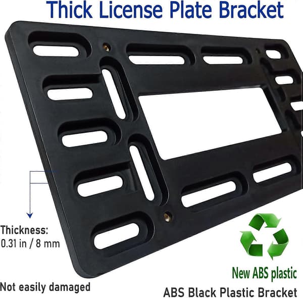 Nummerpladeholder til front - Monteringssæt til nummerplade foran, Universal kofanger bilskiltrammebeslagadapter med rustfrit stål With Thin Edge Frame