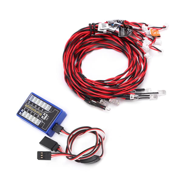 12 LED blinkende lyssystem for RC-biler 4,8-6V DC