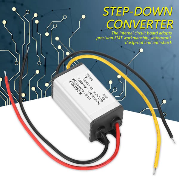 12V 24V til 5V 3A DC Buck Converter Step Down Strømforsyningsmodul