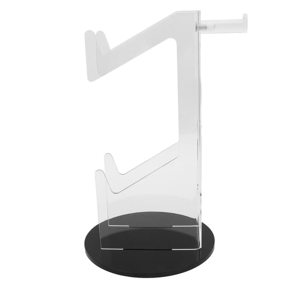 Spilcontrollerholder Akryl Stabil Pladsbesparende Headset Controller Stand til Skrivebord Gave Gennemsigtig og Sort Afrundet Bund