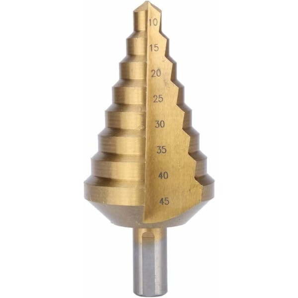 Hulåbner i stålplade 10-45 trekantet hul oprømmende borekrone pagode titanium trinbor lige rille 10-45 sui