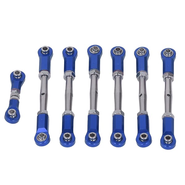 7PCS Metal Justerbart Bindestangsæt til Traxxas 1/10 RC Bil Blå