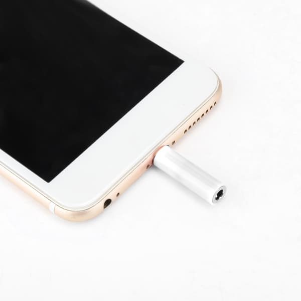 3,5 mm Audio Jack Adapter Konverter til iPhone Serie Mobiltelefon Hvid