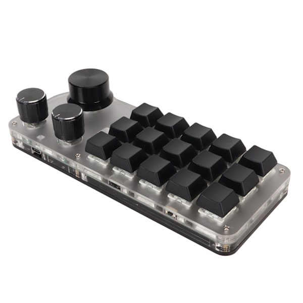 USB Mini 15-tasters programmerbart DIY-tastatur med 3 tilkoblingsmoduser Type C kablet Bluetooth 2.4G trådløst