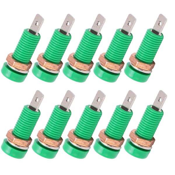 10 stk. 4 mm Banan Jack Socket Mount Bindingsstolpe Connector Adapter Panel Elektronisk Instrument Grøn
