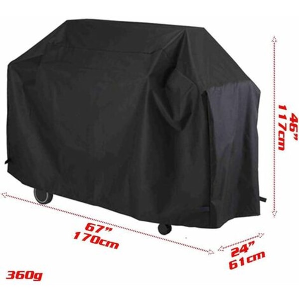 BBQ- cover, BBQ- cover, vedenpitävä BBQ- cover, grillin cover, UV-suojattu/vedenkestävä/kosteudenestoinen cover - 170x61x117cm