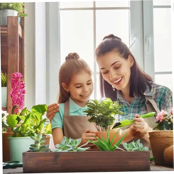 19,7x4x2,8 tum rustik träplanteringslåda, rektangulär suckulentblomkruka för innergård, bondgård, uteplats, inomhus utomhus heminredning