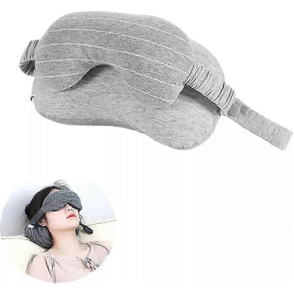 2 i 1 Ögonmask Resekudde U-formad Sovögonmask Sovnackstöd light grey