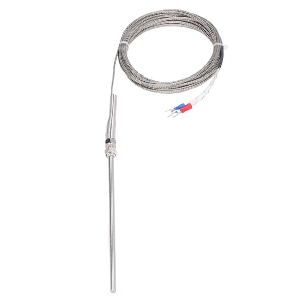 Termoelement K-typ 150 mm sond 0°C till 600℃ snabb respons 5 meter lång temperatursensor termoelement