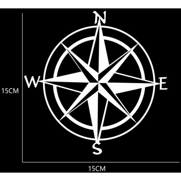 Kompas reflekterende personlighed kropsmærkat (hvid)