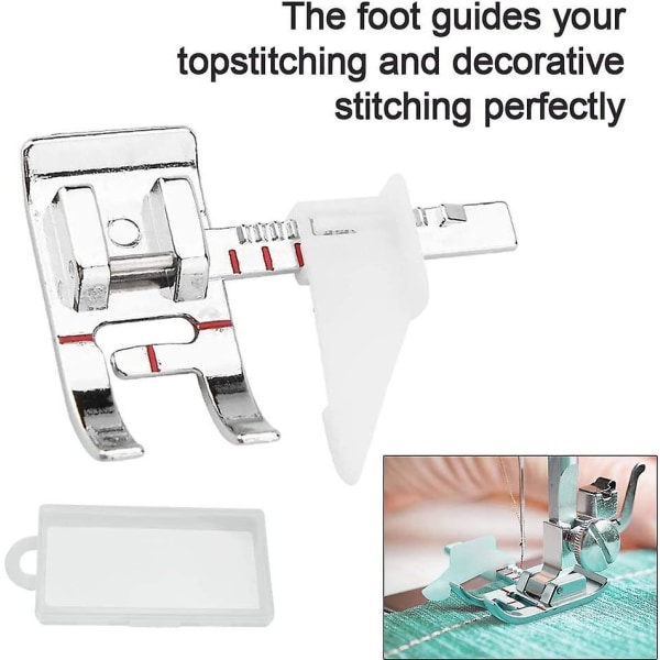 2 delar justerbar pressarfot Syguidepressarfot Symaskinspressarfot med plastlåda Justerbar styrpressarfot för sångarbuljong