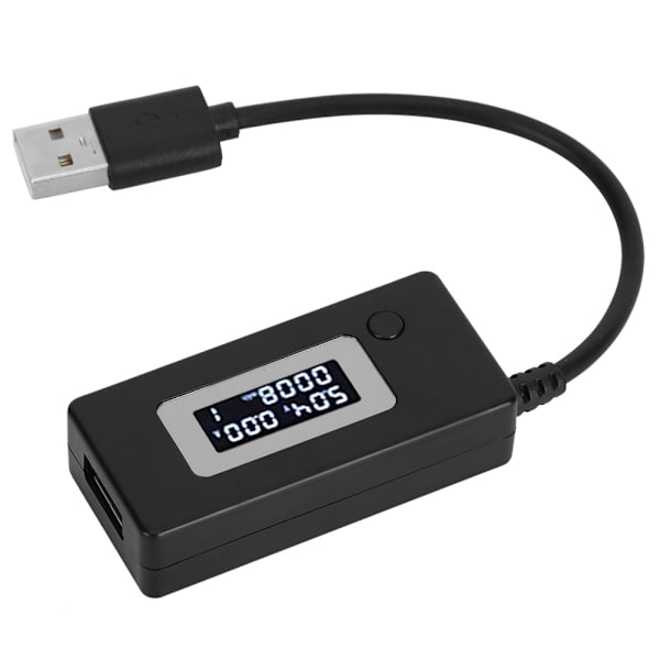 LCD USB Amperemeter Voltmeter Opladningskapacitetstester 4-30V Sort Baggrundslys Display