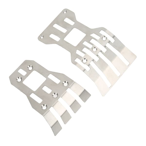 2 stk. RC Front Bag Chassis Skid Plates Rustfrit Stål Sølv Armor Beskyttelsesplade til ARRMA