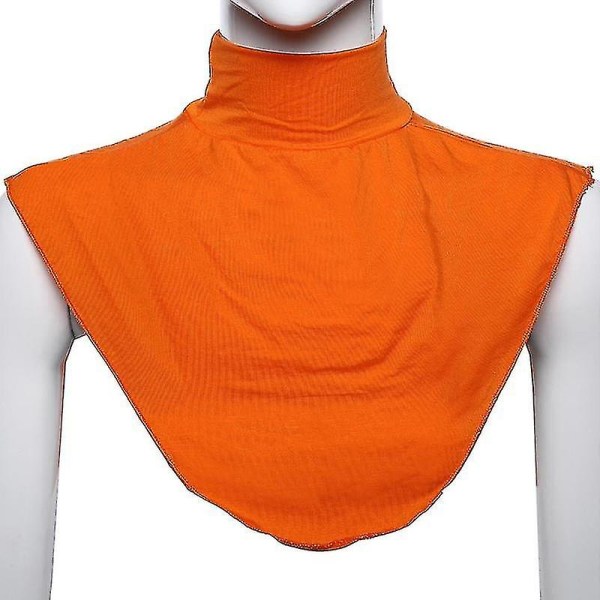 Kvinder almindelig muslimsk muslimsk hijab islamisk rullekrave halsbetræk Falske krave tørklæder Orange