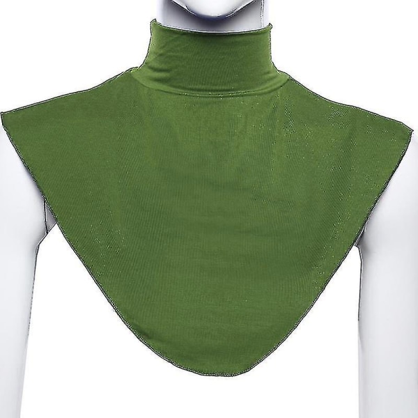 Kvinder almindelig muslimsk muslimsk hijab islamisk rullekrave halsbetræk Falske krave tørklæder Army Green