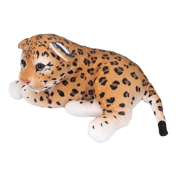 Simulerad Djungel Leopard Plysch Gosedjur Docka Mjukt Foder Leksak för Vardagsrum Sovrum