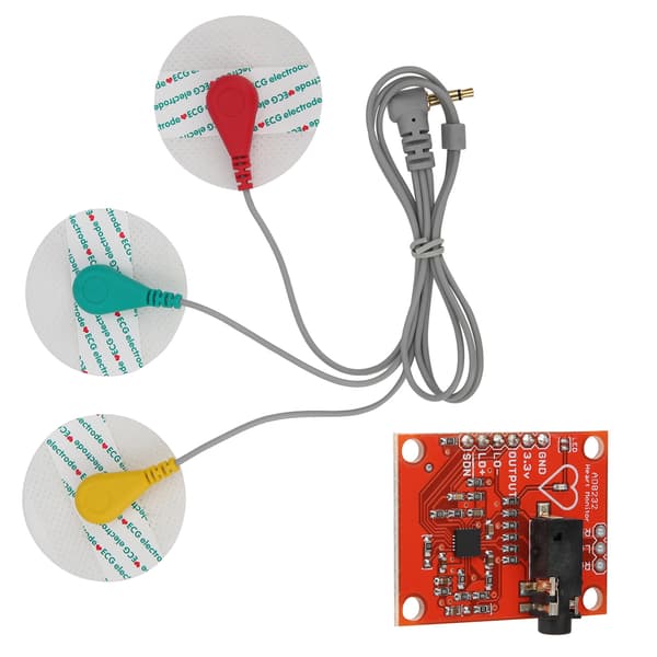 AD8232 EKG-sensor pulsmåler elektrodeledning DC3.3V modul