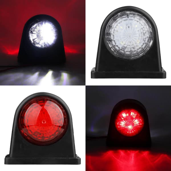 8 LED Röd Vit Rund Kantbelysning 10-30V
