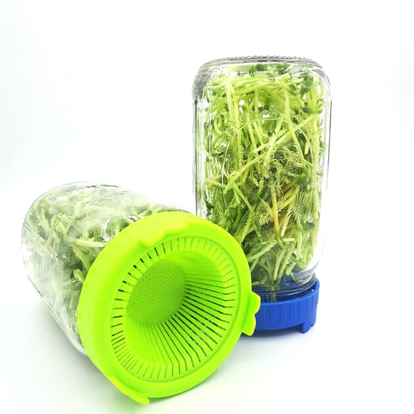 4 st Lättsköljda Avlopp Plast Groddlock Bred Mun Burkar