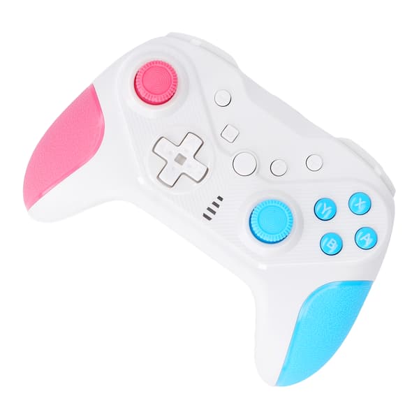 Kablet USB-spilcontroller 4 programmerbare knapper 6-akset sensor konsol pink blå