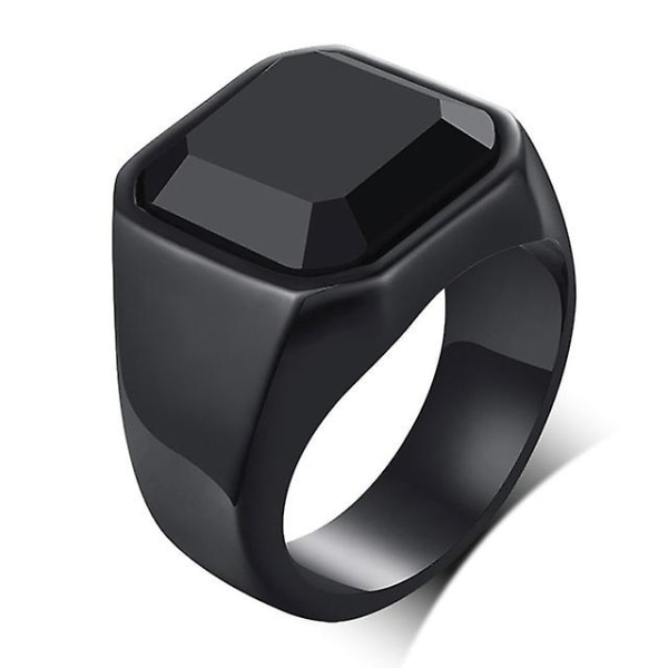 Man Punk Rock Smidig 316l rostfritt stål Cubic Zircon Ring För Män Hip Hop Fest Man Bröllopssmycken Black