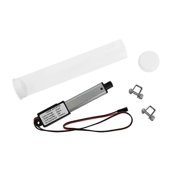 Micro Linear Actuator, 2 Inch Stroke, 90N/20.3Lb, Speed 9.5mm/S Electric Waterproof Actuator Motor Linear Actuator 12V Silver  black