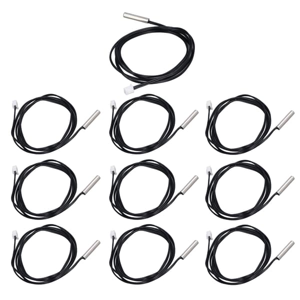 10 stk. NTC termistor temperatursensor probe 5x25mm sylindrisk hode 5K B3470