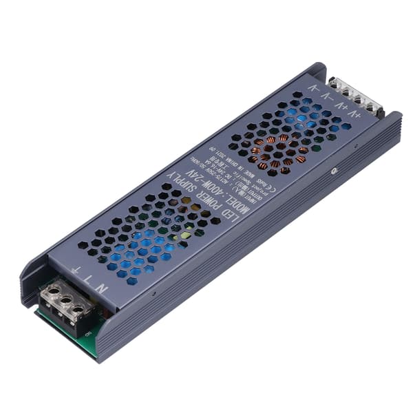 LED Switching Strømforsyning Driver 400W AC175‑250V til 24V 16.6A Magnetisk Lystransformator Sort Lang Stribe