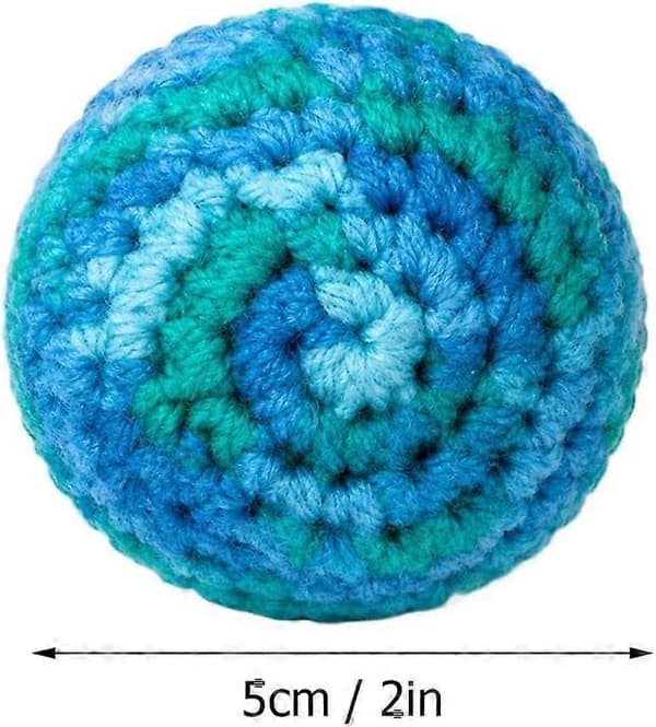Hacky Sack Håndlavede Strikkede Fodboldssække Til Voksne - 2 Tommer Hæklede Jongleringsbolde, Levende Gradient Hacky Kick Sack Sæt Til Koordinationstræning
