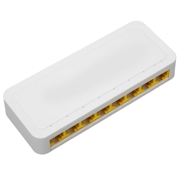8 Port Gigabit Ethernet Switch Fanless Desktop LAN Netværk Splitter Plug and Play 100‑240V EU Stik