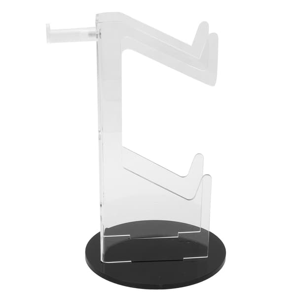Spilcontrollerholder Akryl Stabil Pladsbesparende Headset Controller Stand til Skrivebord Gave Gennemsigtig og Sort Afrundet Bund