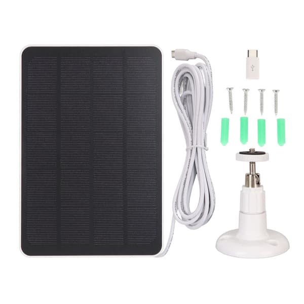 IP65 Vandtæt Solpanel Kamera Oplader 5V 4W Høj Effektivitet Micro USB C Hvid
