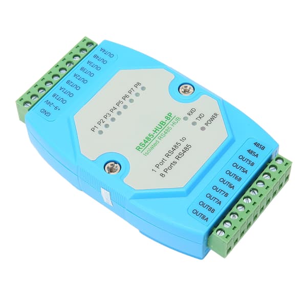 RS485 Industriell Hub 8 Porter 300 til 460800bps 32 Noder Selvtilpassende Halv Dupleks Repeater Relé Forlengelse