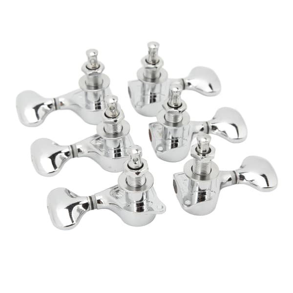 1:18 Utväxling Gitarrstämsknopp Sluten Robust Silver Elgitarr Strängknopp Stämskruvar 3L3R