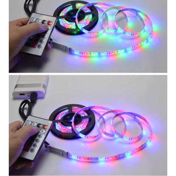 RGB5V fleksibel LED Light Bar Light Bar Set med 24 nøgler IR-controller (2m)