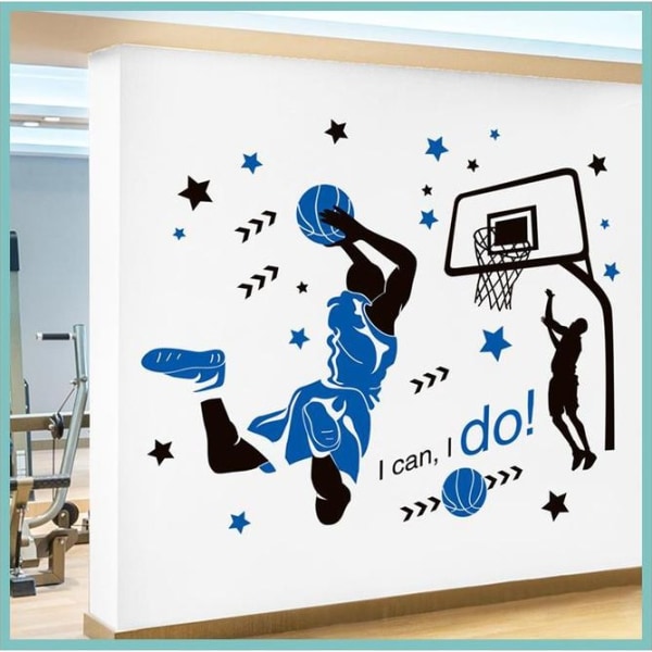 Vægklistermærke til at kaste med basketball Indendørs vægklistermærke DIY kunst vægmærkat (23 Basketball 74*73 cm)