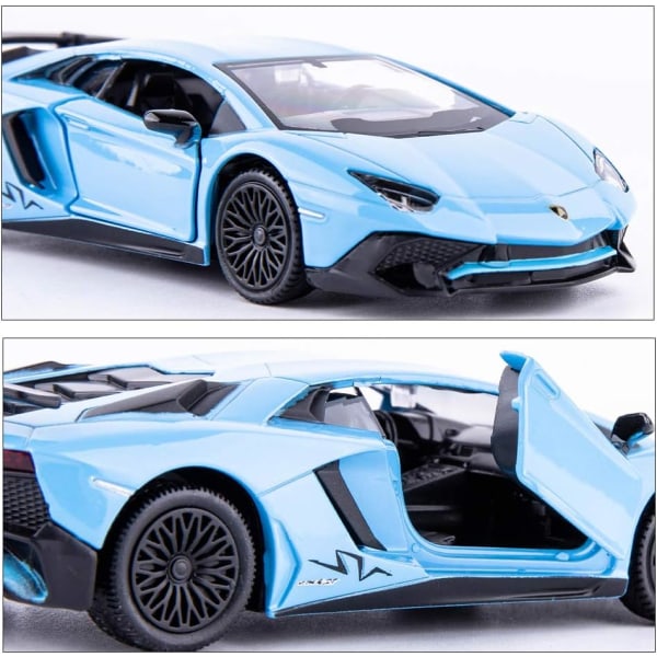 1/36 skala Aventador LP700-4 gjutbil malli, zinklegering leksak C Lamborghini Aventa Duo Blue