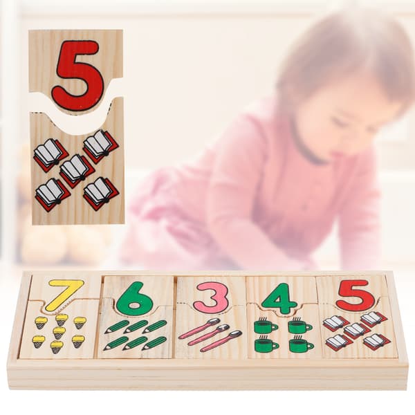 3-pack Träsäkra Färger Barnpussel Intelligens Liten Nummerinlärningsbräda