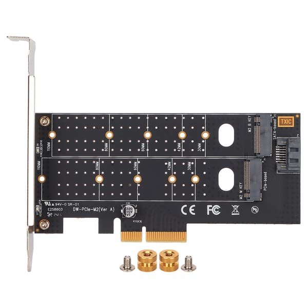M2 - PCIe-sovitin, kaksoispaikkainen laajennuskortti SATA PCIE NVMe SSD:lle
