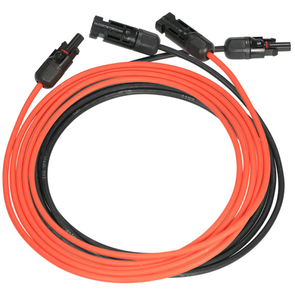 MC4-kontakt, PV1-F dubbelsidig fotovoltaisk förlängningskabel, kabel, fotovoltaisk power (14AWG röd + svart 1 st * 3 meter (10FT))