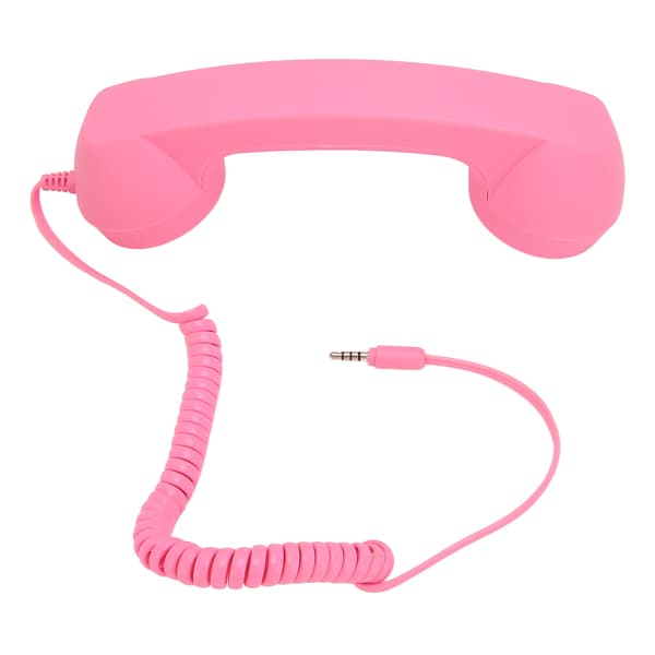 Retro Strålingssikker 3,5 mm Kablet Telefon Headset Pink til Smartphone Computer