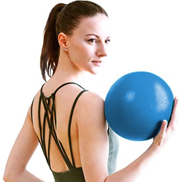 Liten boll för pilates, stabilitet boll mini yoga boll för kvinnor träning fitness fysioterapi Blue