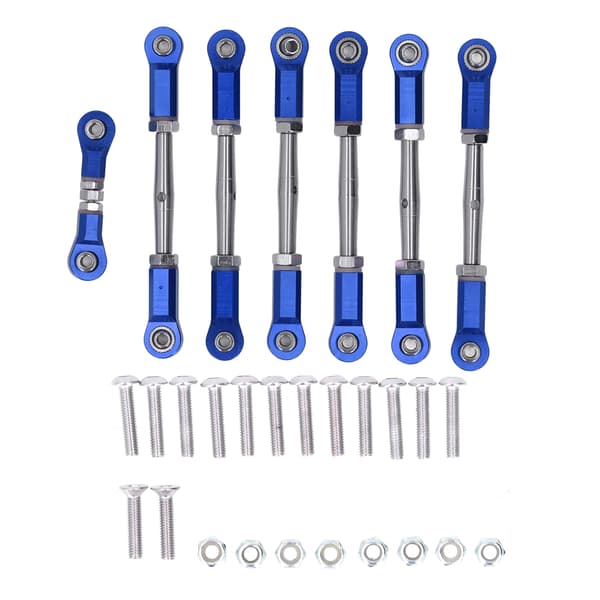 7PCS Metal Justerbart Bindestangsæt til Traxxas 1/10 RC Bil Blå