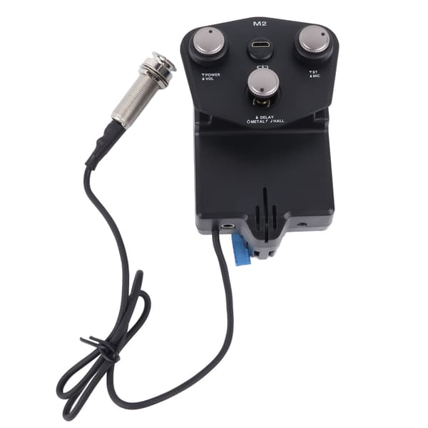 Akustisk Gitarr Stöt Pickup Digital Stämapparat Pickup med Bluetooth Reverb Delay Mikrofon