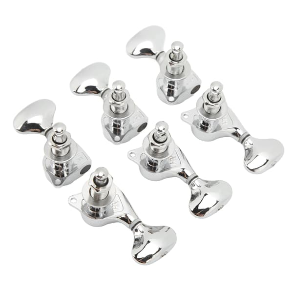 1:18 Utväxling Gitarrstämsknopp Sluten Robust Silver Elgitarr Strängknopp Stämskruvar 3L3R